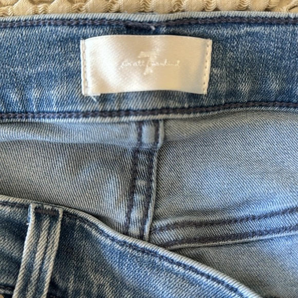 7 FOR ALL MANKIND High Waist Ankle Skinny Jeans in Linden Blue sz 31 - Picture 8 of 10